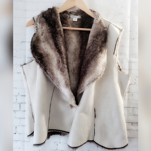 Coldwater Creek Jackets & Blazers - Coldwater Creek faux suede & fur vest